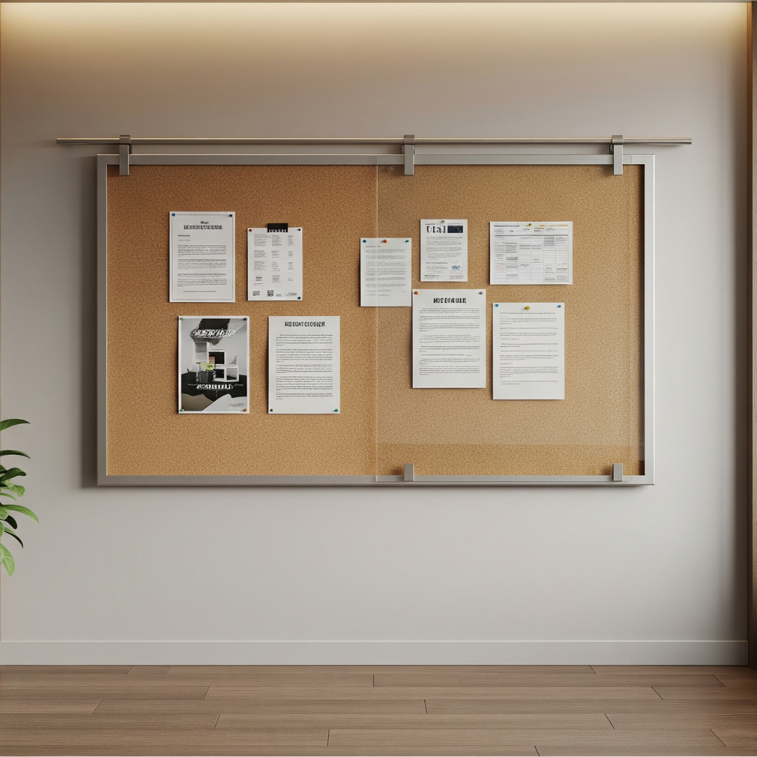 Sliding Glass Notice Board